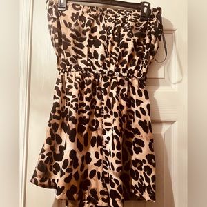 Leopard Print Shorts Romper
